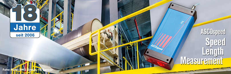 TB Sensor, optische Geschwindigkeitsmessung, berührungsfrei Längenmessung - eingriffsfreie Sensortechnik mit Geschwindigkeitssensor ASCOspeed 